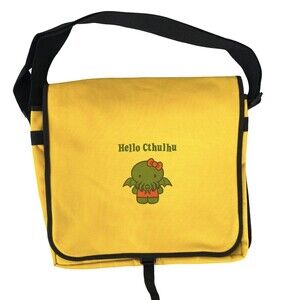 Hello Cthulhu Messenger Bag Lovecraft Cosmic Horror Webcomic Yellow Anvil EUC